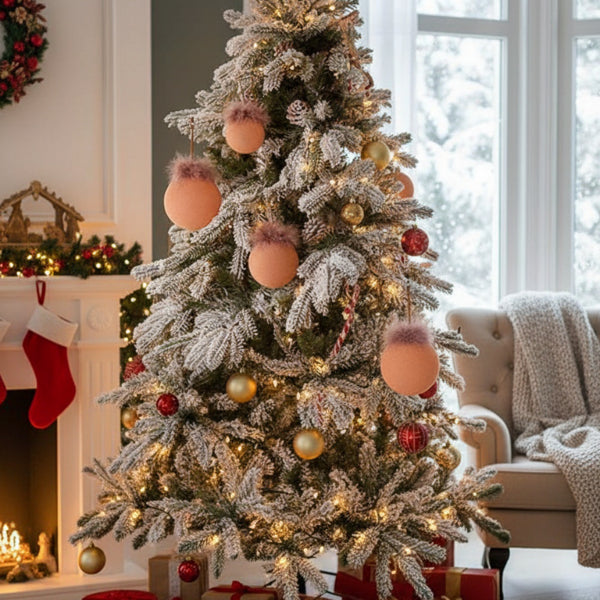 4PCS Set  Christmas Ball Ornaments Glass Hanging Balls For Holiday Tree Decor Shiny Xmas Party Decorations FBA Shipment