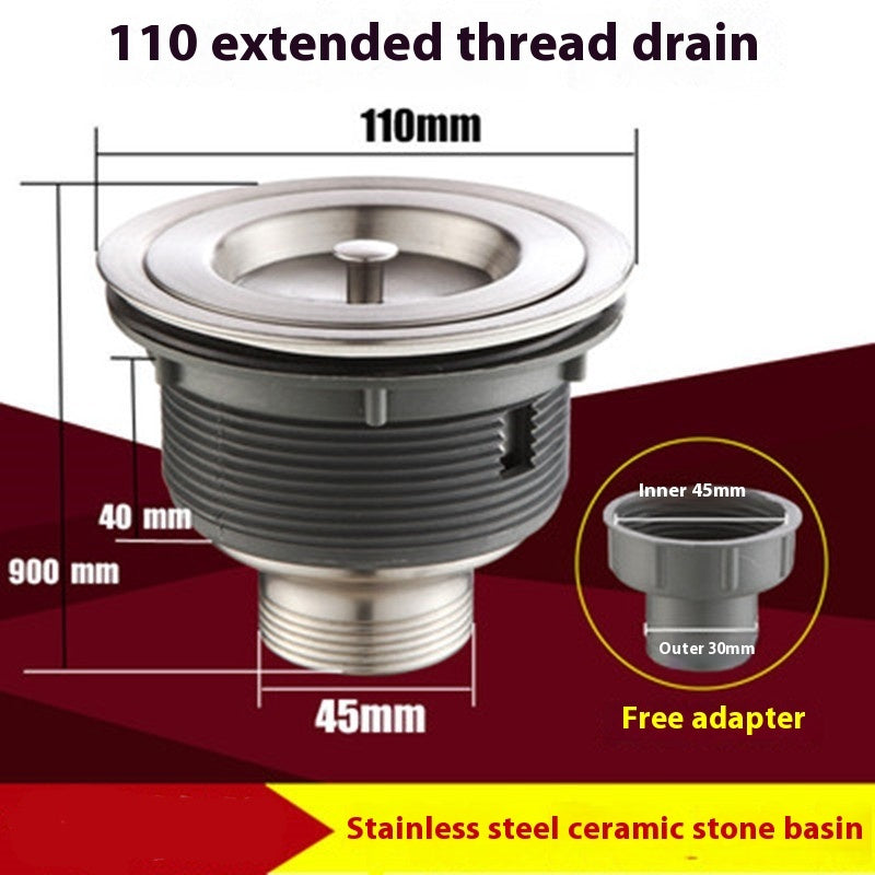 110 Kitchen Stainless Steel Sink Single Sink Drainer