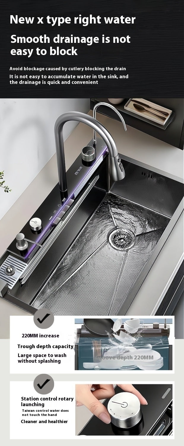 304 Thickened Honeycomb Embossed Household Digital Display Sink