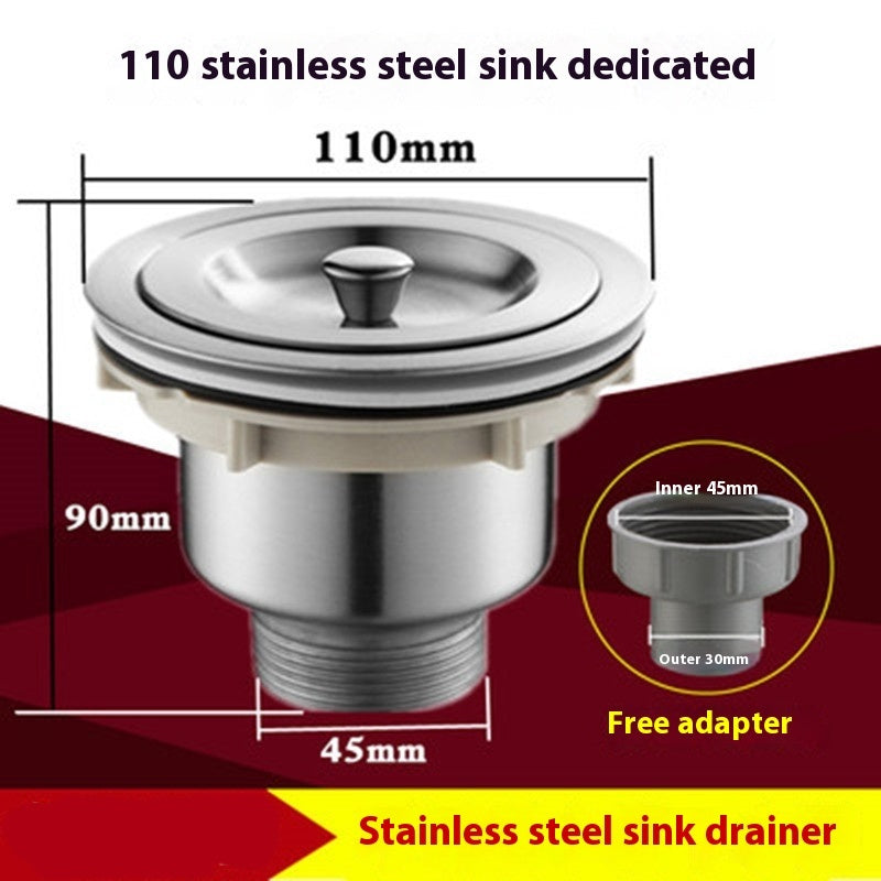110 Kitchen Stainless Steel Sink Single Sink Drainer